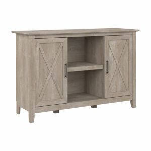 Bush Furniture - Key West Accent Cabinet with Doors in Washed Gray - KWS146WG-03