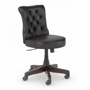 Bush Furniture - Key West Arden Lane Mid Back Occasional Tufted Chair in Black Leather - KWS019BL
