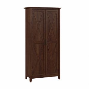 Bush Furniture - Key West Bathroom Storage Cabinet with Doors in Bing Cherry - KWS266BC-Z1