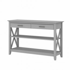 Bush Furniture - Key West Console Table with Drawers and Shelves in Cape Cod Gray - KWT248CG-03