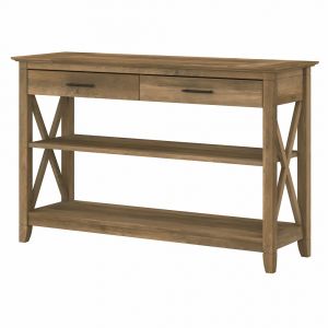 Bush Furniture - Key West Console Table with Drawers and Shelves in Reclaimed Pine - KWT248RCP-03