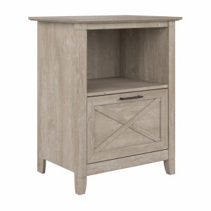Bush Furniture - Key West Lateral File Cabinet with Shelf in Washed Gray - KWF124WG-03