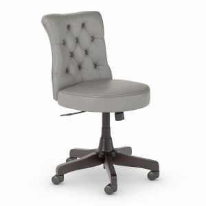 Bush Furniture - Key West Mid Back Tufted Office Chair in Light Gray Leather - KWS019LGL