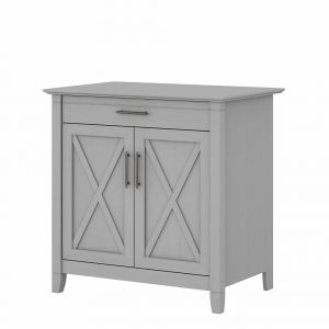 Bush Furniture - Key West Secretary Desk with Keyboard Tray and Storage Cabinet in Cape Cod Gray - KWS132CG-03 - CLOSEOUT