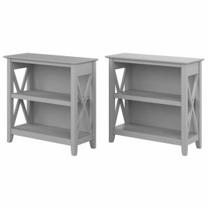 Bush Furniture - Key West Small 2 Shelf Bookcase in Cape Cod Gray - (Set of 2) - KWS053CG