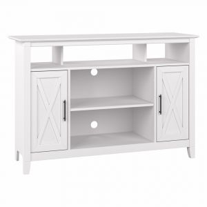 Bush Furniture - Key West Tall TV Stand for 55 Inch TV in Pure White Oak - KWV148WT-03