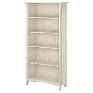 Bush Furniture - Salinas 5 Shelf Bookcase in Antique White - SAB132AW-03