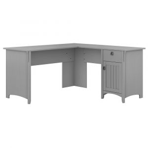 Bush Furniture - Salinas L Shaped Desk with Storage in Cape Cod Gray - SAD160CG-03