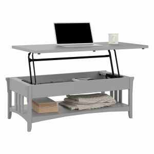 Bush Furniture - Salinas Lift Top Coffee Table Desk with Storage in Cape Cod Gray - SAT348CG-03