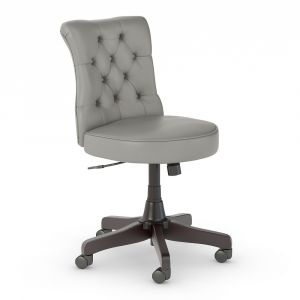 Bush Furniture - Salinas Mid Back Tufted Office Chair in Light Gray Leather - SAL011LG