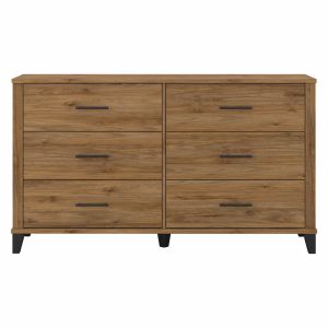 Bush Furniture - Somerset 6 Drawer Dresser in Fresh Walnut - STS160FWK