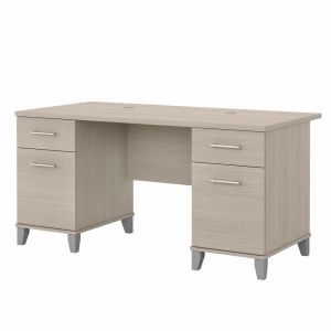 Bush Furniture - Somerset 60W Office Desk with Drawers in Sand Oak - WC81128K