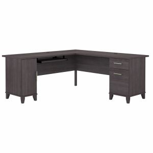 Bush Furniture - Somerset 72W L Shaped Desk with Storage in Storm Gray - WC81510K