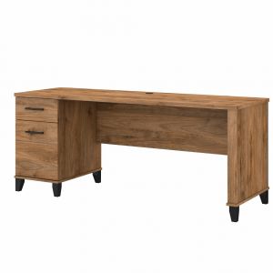 Bush Furniture - Somerset 72W Office Desk with Drawers in Fresh Walnut - WC81372