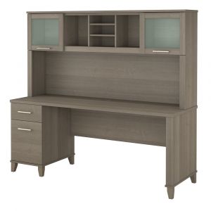 Bush Furniture - Somerset 72W Office Desk with Hutch in Ash Gray - SET018AG