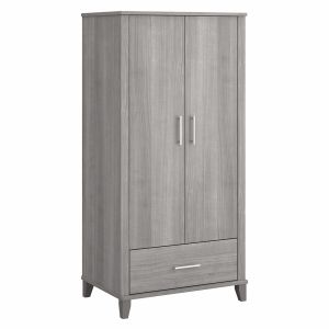 Bush Furniture - Somerset Tall Entryway Cabinet with Doors and Drawer in Platinum Gray - STS166PGK-Z1