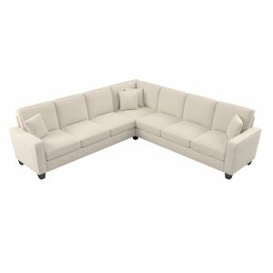 Bush Furniture - Stockton 110W L Shaped Sectional Couch in Cream Herringbone - SNY110SCRH-03K