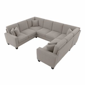 Bush Furniture - Stockton 112W U Shaped Sectional Couch in Beige Herringbone - SNY112SBGH-03K