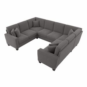 Bush Furniture - Stockton 112W U Shaped Sectional Couch in French Gray Herringbone - SNY112SFGH-03K