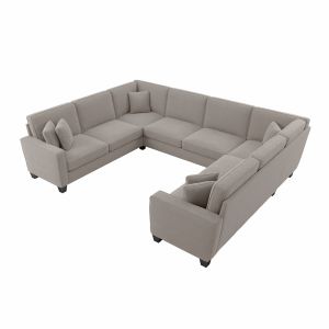 Bush Furniture - Stockton 123W U Shaped Sectional Couch in Beige Herringbone - SNY123SBGH-03K