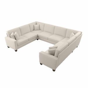 Bush Furniture - Stockton 123W U Shaped Sectional Couch in Cream Herringbone - SNY123SCRH-03K