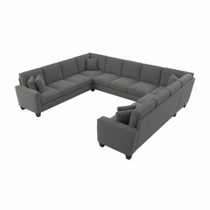 Bush Furniture - Stockton 135W U Shaped Sectional Couch in French Gray Herringbone - SNY135SFGH-03K