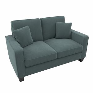 Bush Furniture - Stockton 61W Loveseat in Turkish Blue Herringbone - SNJ61STBH-03K