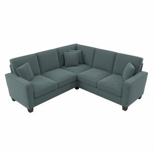 Bush Furniture - Stockton 86W L Shaped Sectional Couch in Turkish Blue Herringbone - SNY86STBH-03K