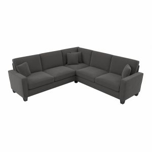 Bush Furniture - Stockton 98W L Shaped Sectional Couch in Charcoal Gray Herringbone - SNY98SCGH-03K