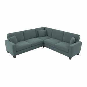 Bush Furniture - Stockton 98W L Shaped Sectional Couch in Turkish Blue Herringbone - SNY98STBH-03K