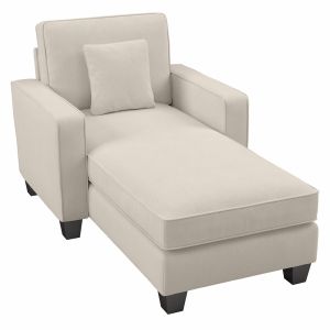 Bush Furniture - Stockton Chaise Lounge with Arms in Cream Herringbone - SNM41SCRH-03K
