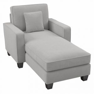 Bush Furniture Stockton Chaise Lounge with Arms in Light Gray Microsuede - SNM41SLGM-03K