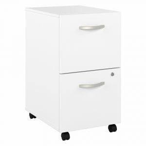 Bush Furniture - Studio A 2 Drawer Mobile File Cabinet in White - Assembled - SDF116WHSU-Z