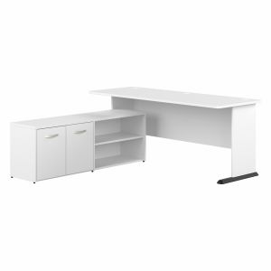 Bush Furniture - Studio A 72W L Shaped Gaming Desk with Storage in White - STA012WH