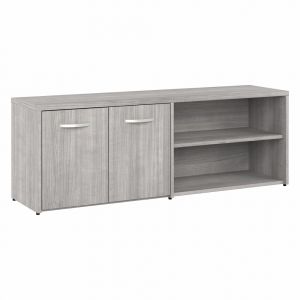 Bush Furniture - Studio A Low Storage Cabinet with Doors and Shelves in Platinum Gray - SDS160PG-Z