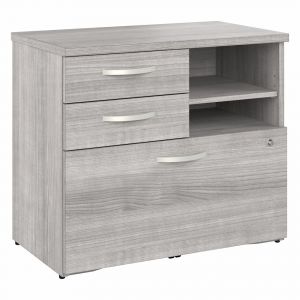 Bush Furniture - Studio A Office Storage Cabinet with Drawers and Shelves in Platinum Gray - SDF130PGSU-Z