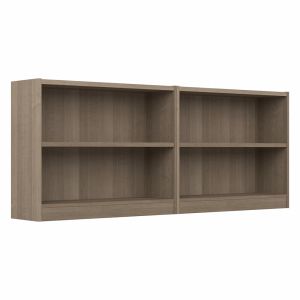 Bush Furniture - Universal 2 Shelf Bookcase in Ash Gray (Set of 2) - UB001AG