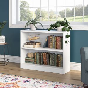 Bush Furniture - Universal  2 Shelf Bookcase in White - WL12413