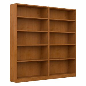 Bush Furniture - Universal 5 Shelf Bookcase in Natural Cherry (Set of 2) - UB003NC
