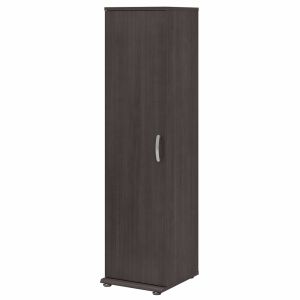 Bush Furniture - Universal Narrow Clothing Storage Cabinet with Door and Shelves in Storm Gray - CLS116SG-Z
