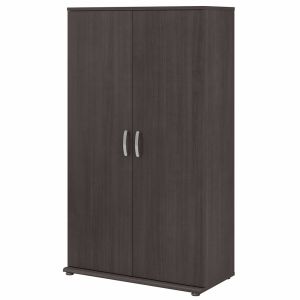 Bush Furniture - Universal Tall Linen Cabinet with Doors and Shelves in Storm Gray - LNS136SG-Z
