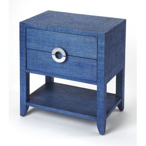 Butler Specialty Company - Amelle 24 in. W Rectangular Raffia 2 Drawer Nightstand, Blue - 4357361