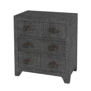 Butler Specialty Company - Bar Harbor - Bar Harbor 25 in. W Rectangular Raffia 3 Drawer Nightstand, Charcoal - 5667420