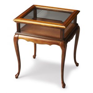 Butler Specialty Company - Burton 18 in. W Rectangular Wood Curio Table, Medium Brown - 1484101