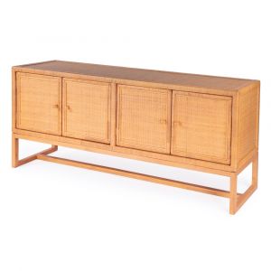 Butler Specialty Company - Captiva 76 in. W Rattan Sideboard/Accent Storage Cabinet with 4 Doors, Natural Brown - 5694404