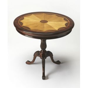 Butler Specialty Company - Heritage - Carissa 30 in. W Round Wood Pedestal Foyer Table, Dark Brown - 533024