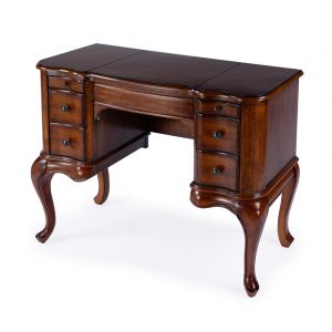 Butler Specialty Company - Heritage - Charlotte 40 in. W Rectangular Wood 6 Drawer Vanity Desk, Antique Cherry - 735011