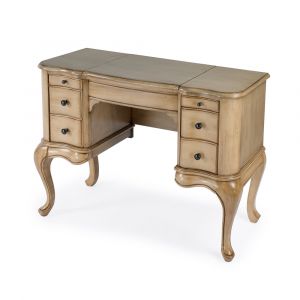 Butler Specialty Company - Heritage - Charlotte 40 in. W Rectangular Wood 6 Drawer Vanity Desk, Beige - 735424