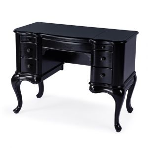 Butler Specialty Company - Heritage - Charlotte 40 in. W Rectangular Wood 6 Drawer Vanity Desk, Black - 735111