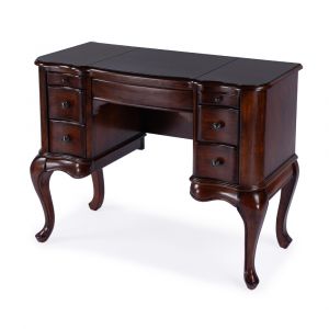 Butler Specialty Company - Heritage - Charlotte 40 in. W Rectangular Wood 6 Drawer Vanity Desk, Dark Brown - 735024